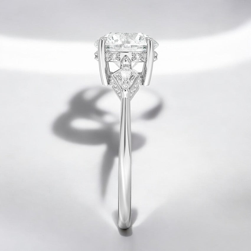 Hidden Accent Lab Grown Diamond Engagement Ring