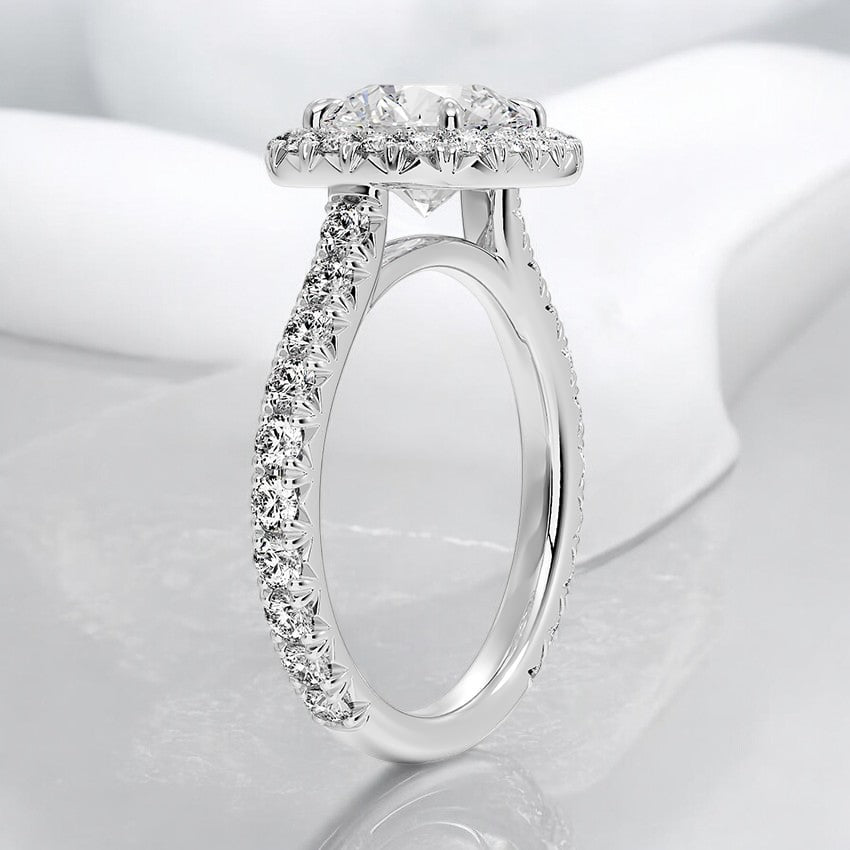 Halo Lab Grown Diamond Engagement Ring - Dazzling Simplicity for Every Occasion