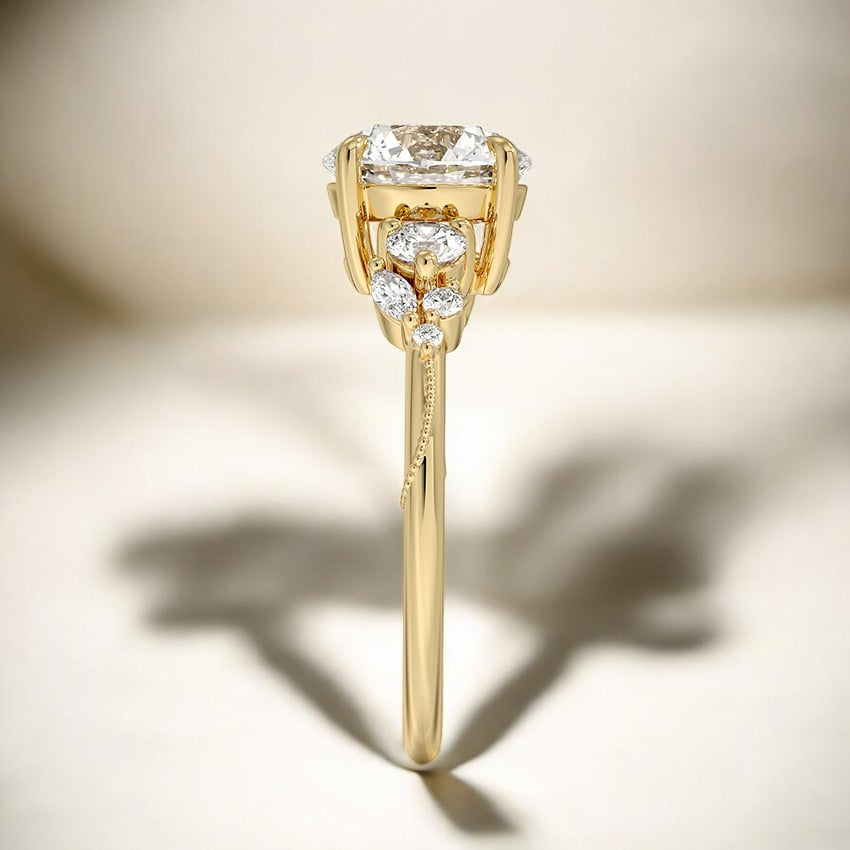 Three Stone Lab Grown Diamond Engagement Ring - A Bold Statement of Individuality