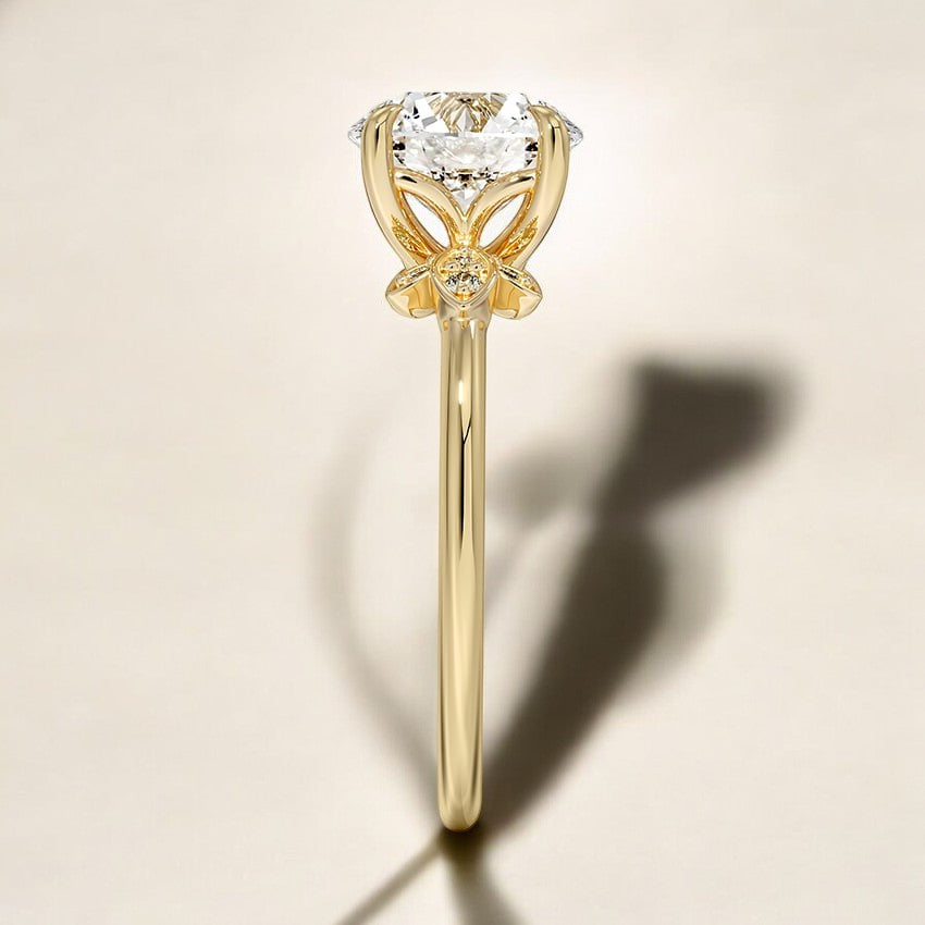 Lab Grown Diamond Engagement Ring - Modern Sophistication with Vintage Charm