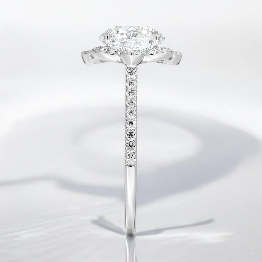 Halo Lab Grown Diamond Engagement Ring - Sophisticated and Sleek