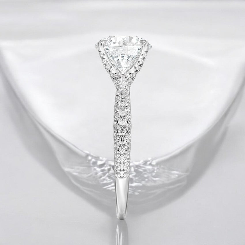 Pave Lab Grown Diamond Engagement Ring - Handcrafted to Perfection