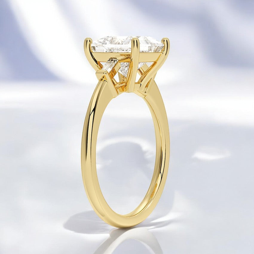 Baguette Three Stone Lab Grown Diamond Engagement Ring