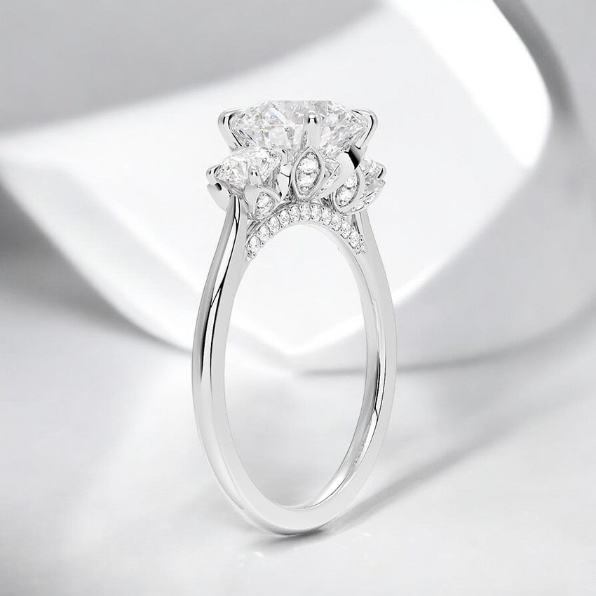 Three Stone Lab Grown Diamond Engagement Ring
