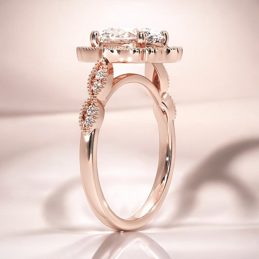 Halo Lab Grown Diamond Engagement Ring - For the Bold and Adventurous