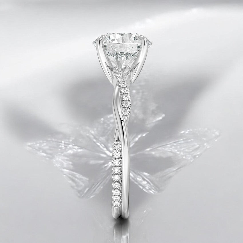 Petite Twisted Vine Lab Grown Diamond Engagement Ring - Where Nature Meets Artistry
