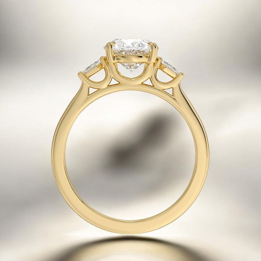 Petite Perfect Fit Three Stone Lab Grown Diamond Engagement Ring