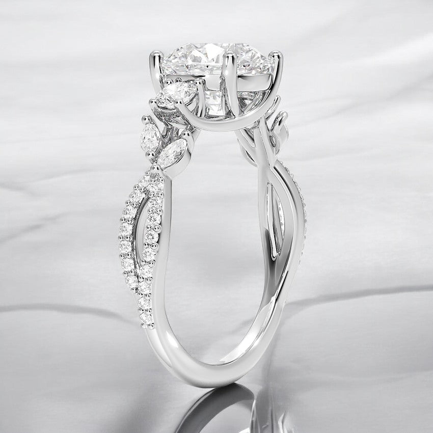 Luxe Three Stone Lab Grown Diamond Engagement Ring
