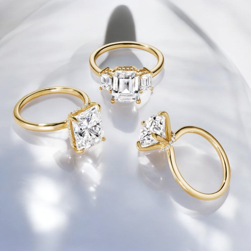 Lab Grown Diamond Engagement Ring with Hidden Accents