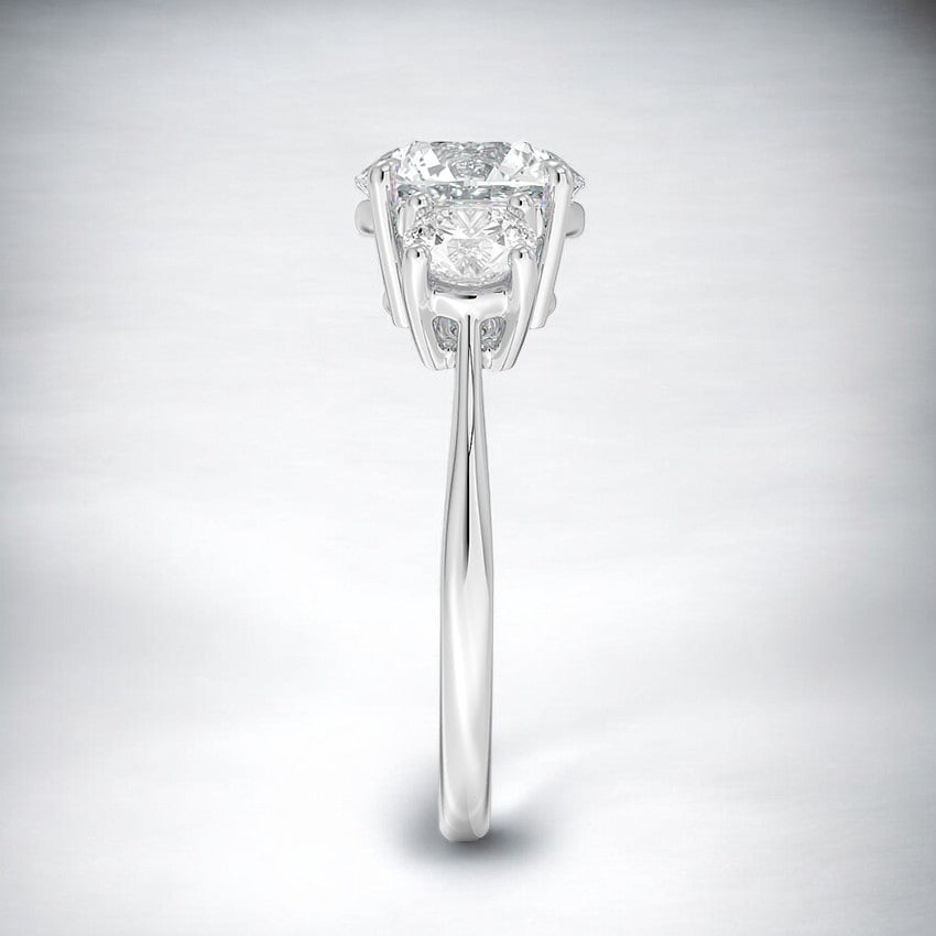 Luxe Three Stone Lab Grown Diamond Engagement Ring