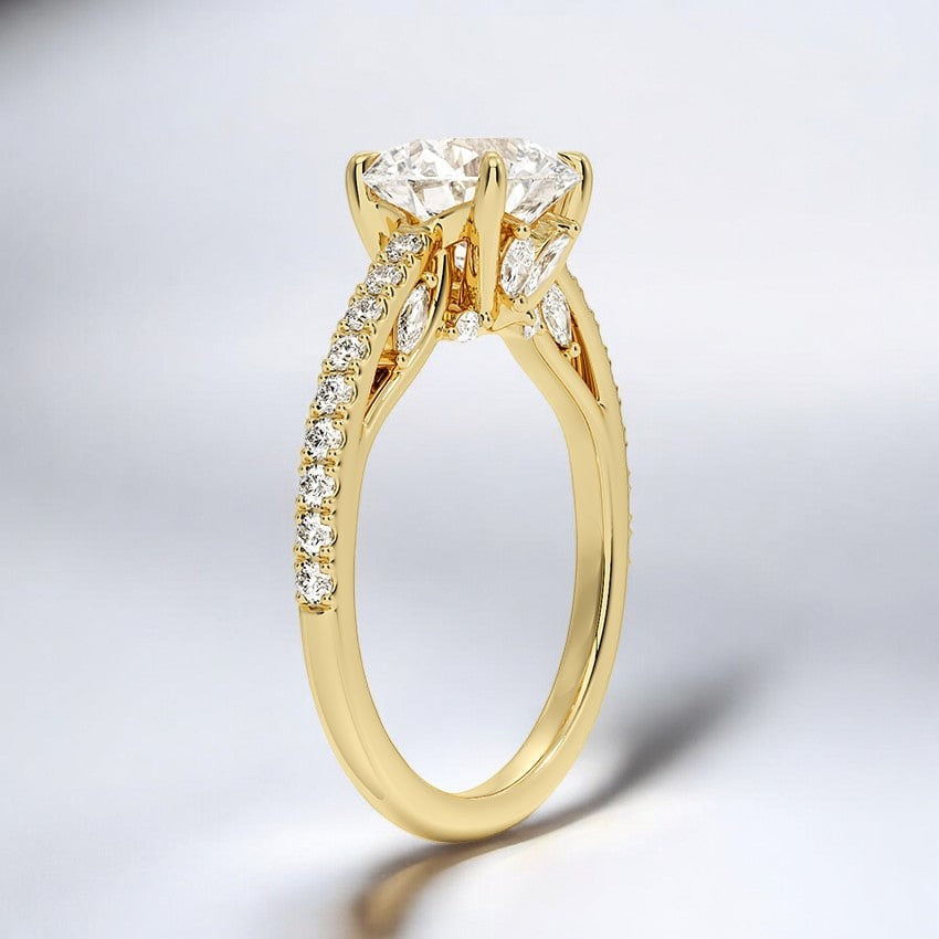 Lab Grown Diamond Engagement Ring - Intricate Details for a Refined Look