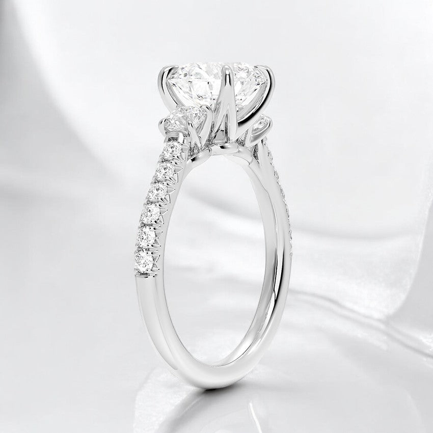 Three Stone Lab Grown Diamond Engagement Ring