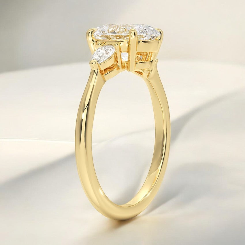 Petite Opera Three Stone Lab Grown Diamond Engagement Ring