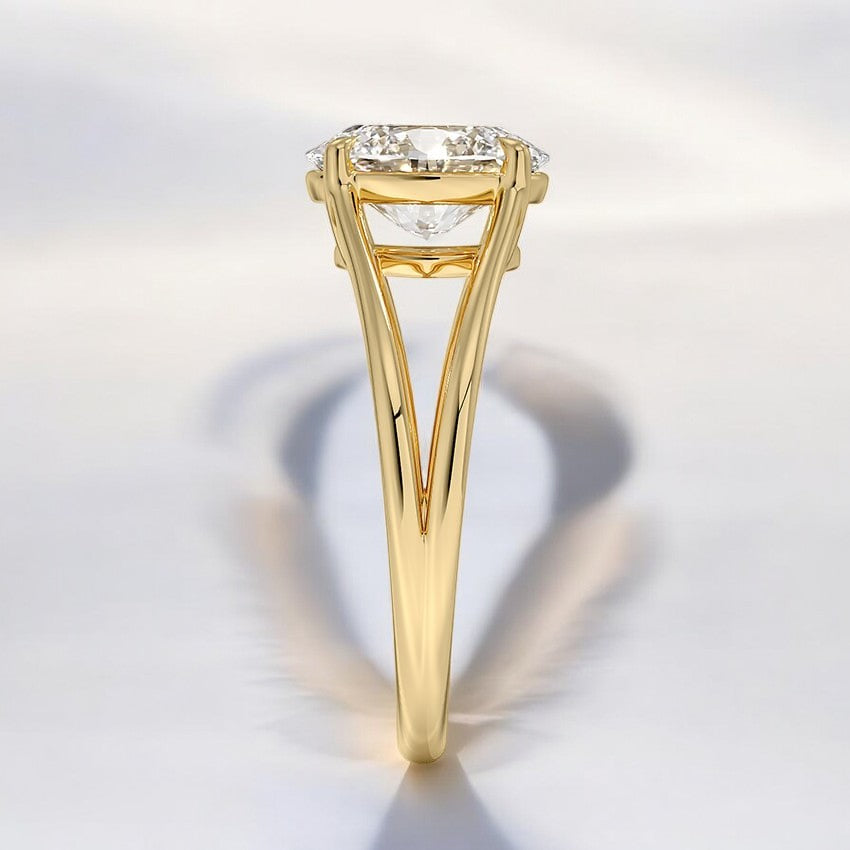 Split Shank Solitaire Lab Grown Diamond Engagement Ring - Intricately Designed for Modern Brides
