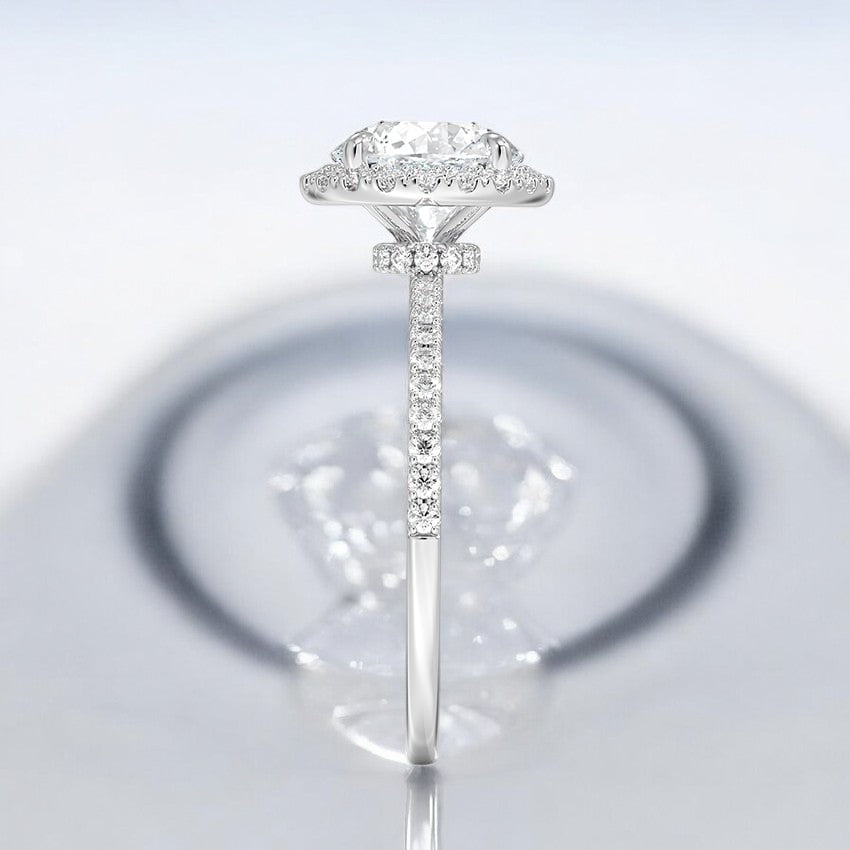 Hidden Halo Lab Grown Diamond Engagement Ring - Gracefully Styled for Every Bride