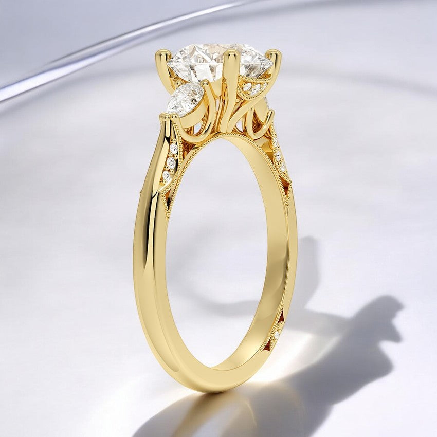 Three Stone Lab Grown Diamond Engagement Ring