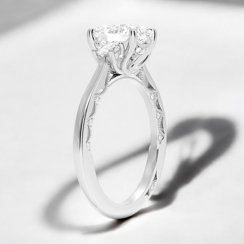Three Stone Lab Grown Diamond Engagement Ring