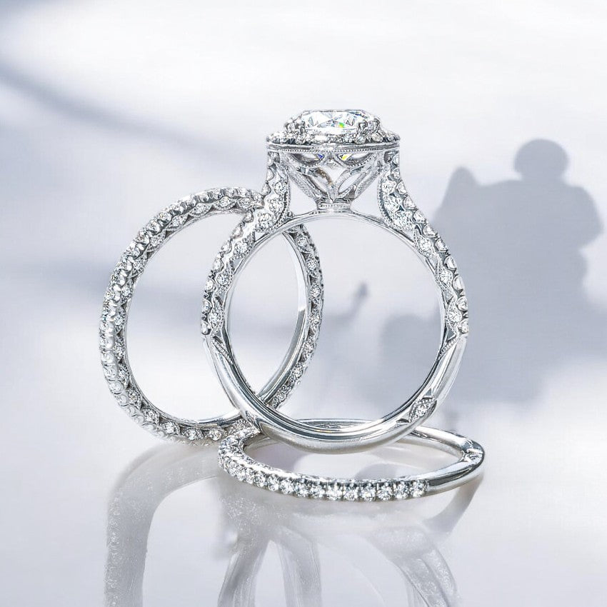 Crescent Lab Grown Diamond Engagement Ring - Sophisticated and Sleek