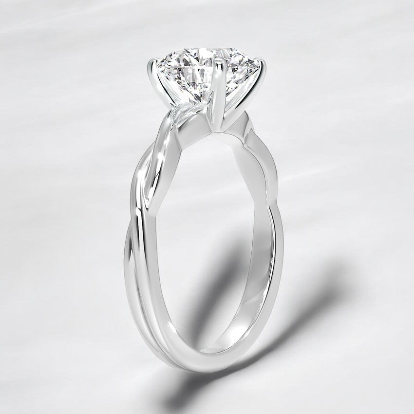 Twisted Vine Solitaire Lab Grown Diamond Engagement Ring - Effortless Charm with Lasting Appeal