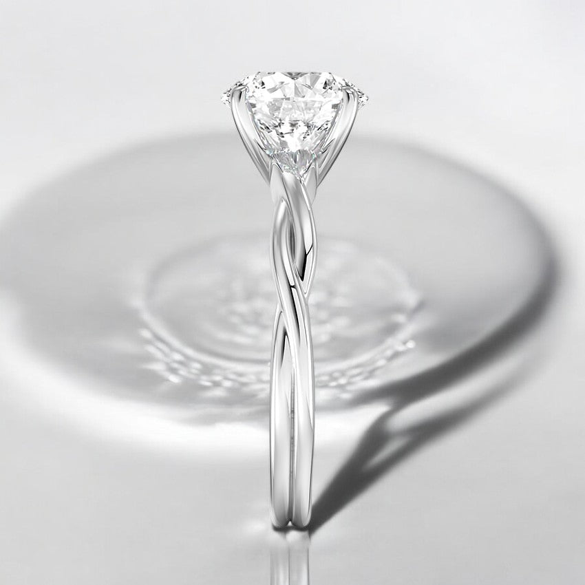 Twisted Vine Solitaire Engagement Ring - A Touch of Elegance in Every Detail