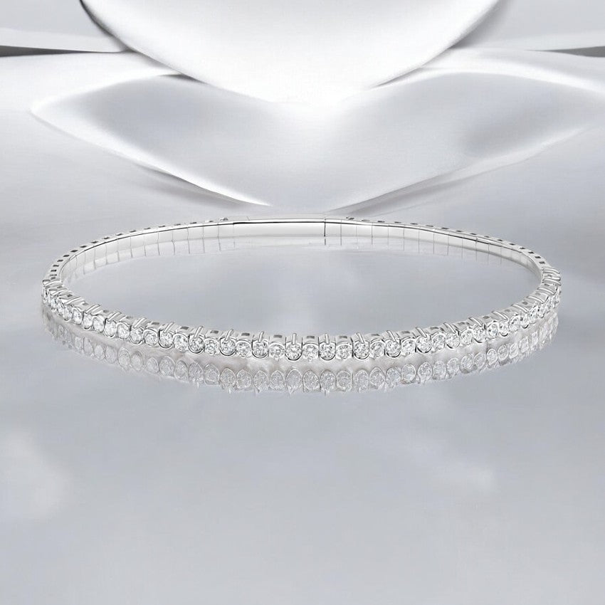 White Flex Lab Diamond Tennis Bracelet
