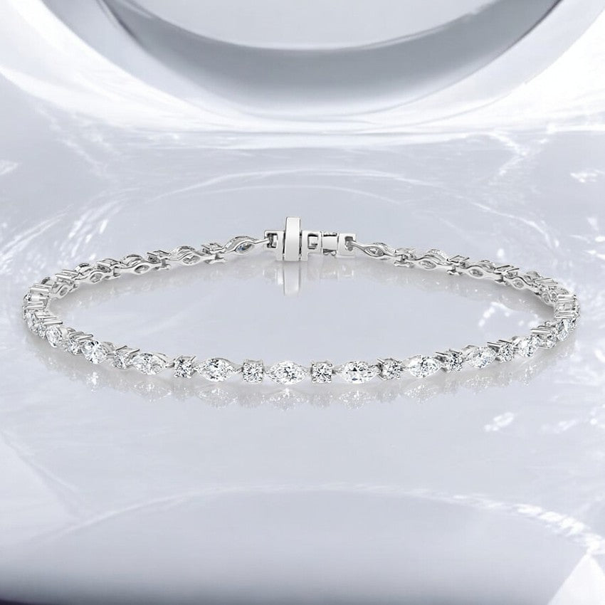 White Versailles Lab Diamond Tennis Bracelet