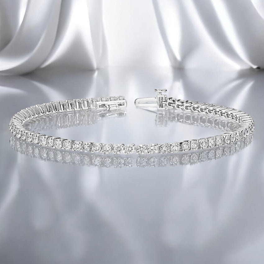 White Angled Lab Diamond 6.5 In. Tennis Bracelet