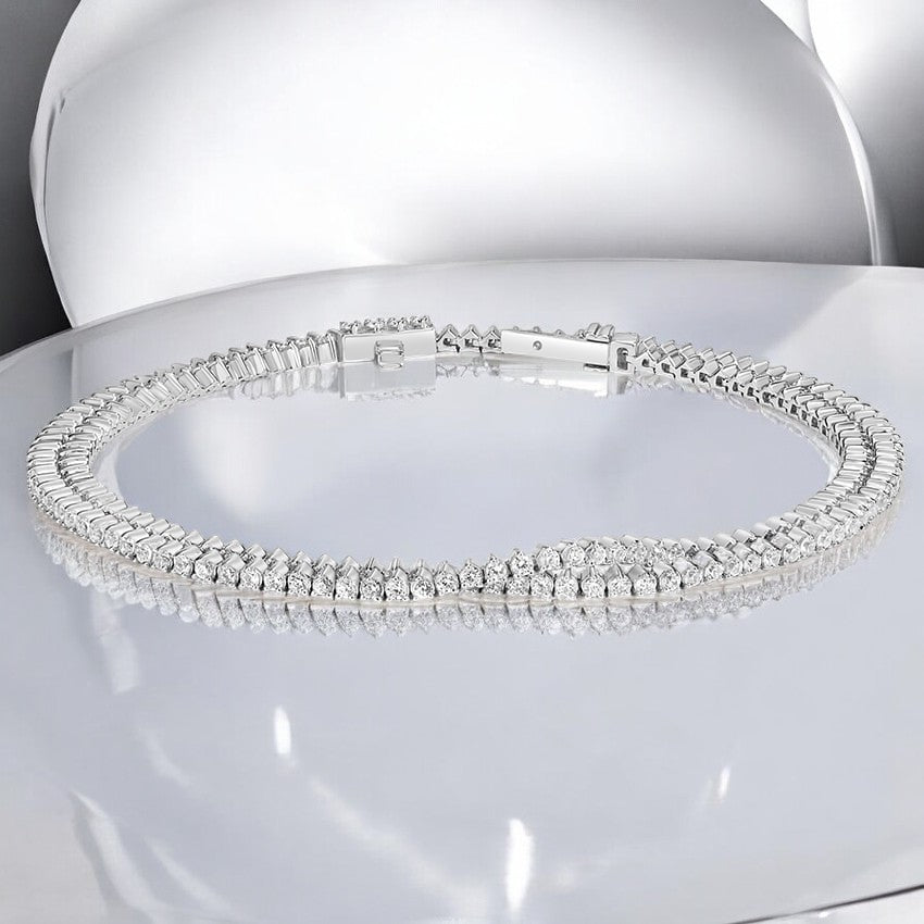 White Wrap Lab Diamond Tennis Bracelet