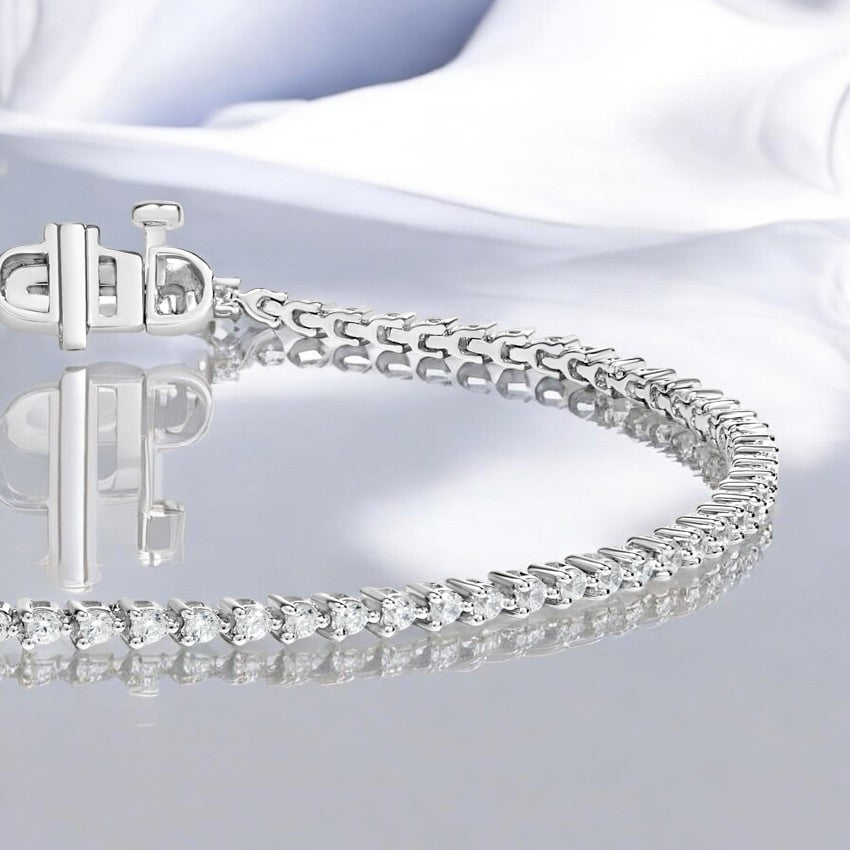 Three-Prong Lab Diamond Tennis Bracelet