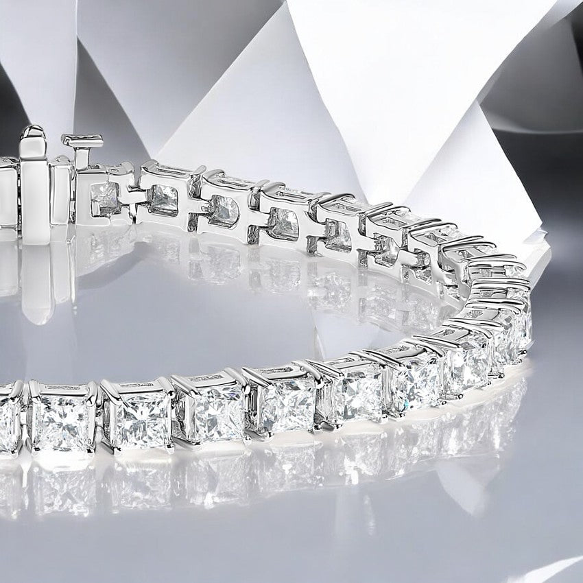 White Princess Lab Diamond Tennis Bracelet