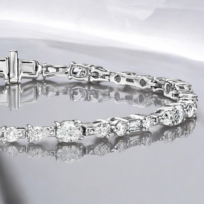 White Mireille Lab Diamond Tennis Bracelet