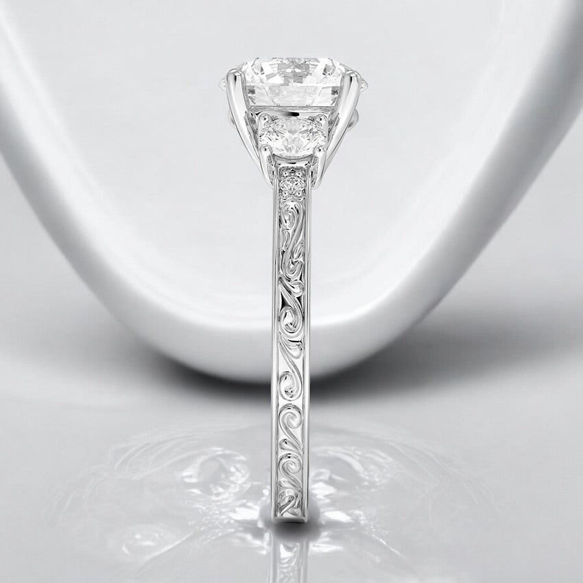 Three Stone Lab Grown Diamond Engagement Ring