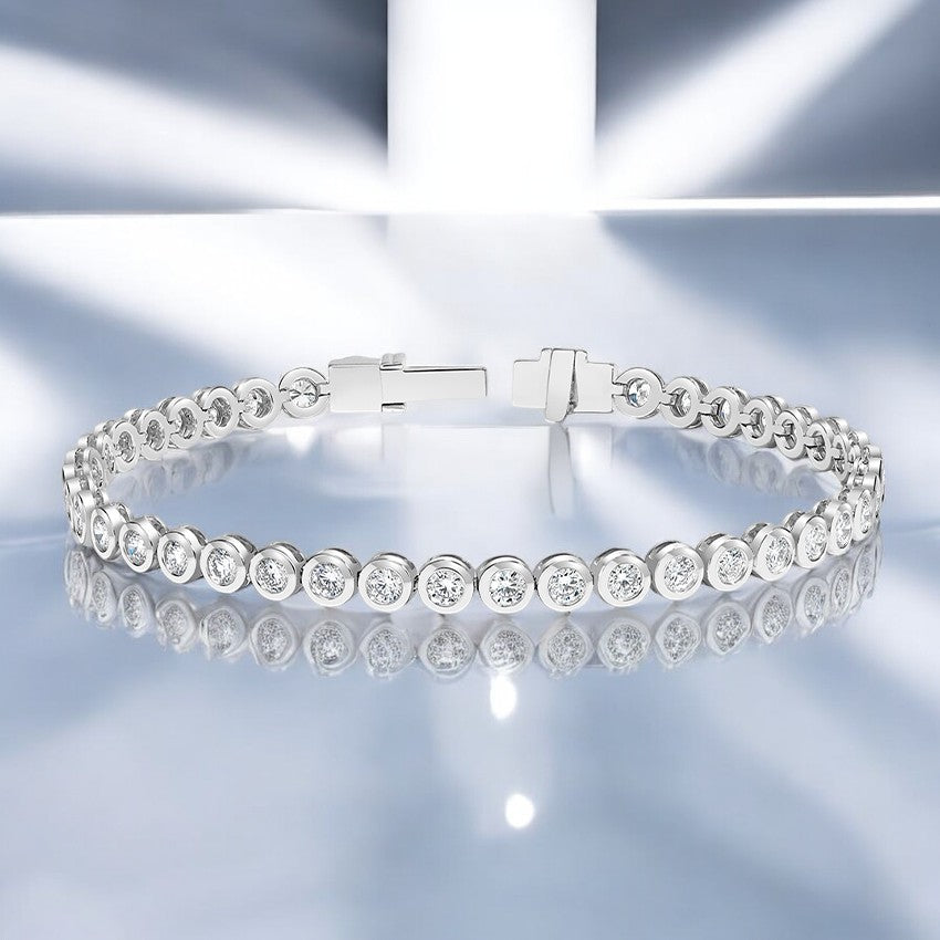 Bezel Lab Diamond Tennis Bracelet