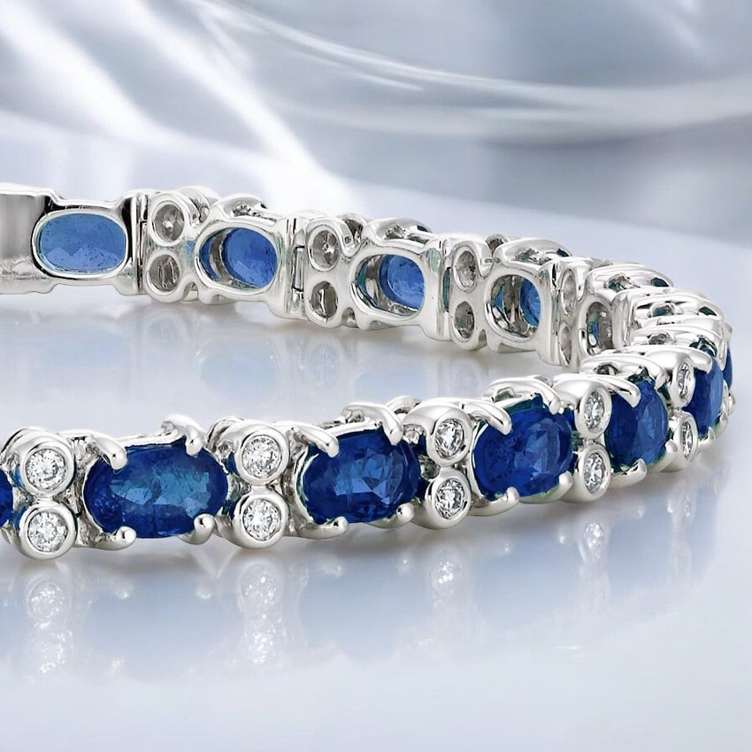 White Azura Sapphire and Lab Diamond Bracelet