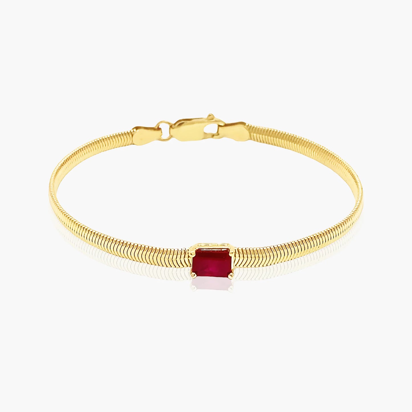 14K Yellow Gold Colored Gemstone Snake Bracelet - BRPSE
