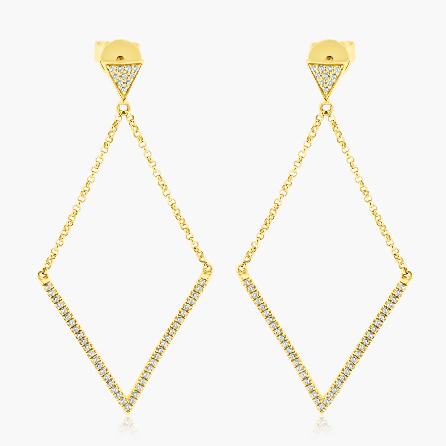 18K Yellow Gold Dangle Earrings-E604244-1