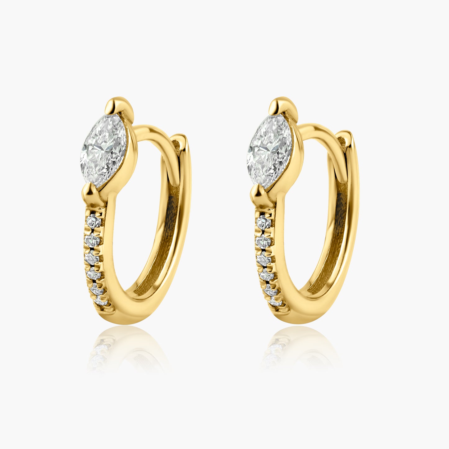 14K Yellow Gold Dainty Huggies-E606315