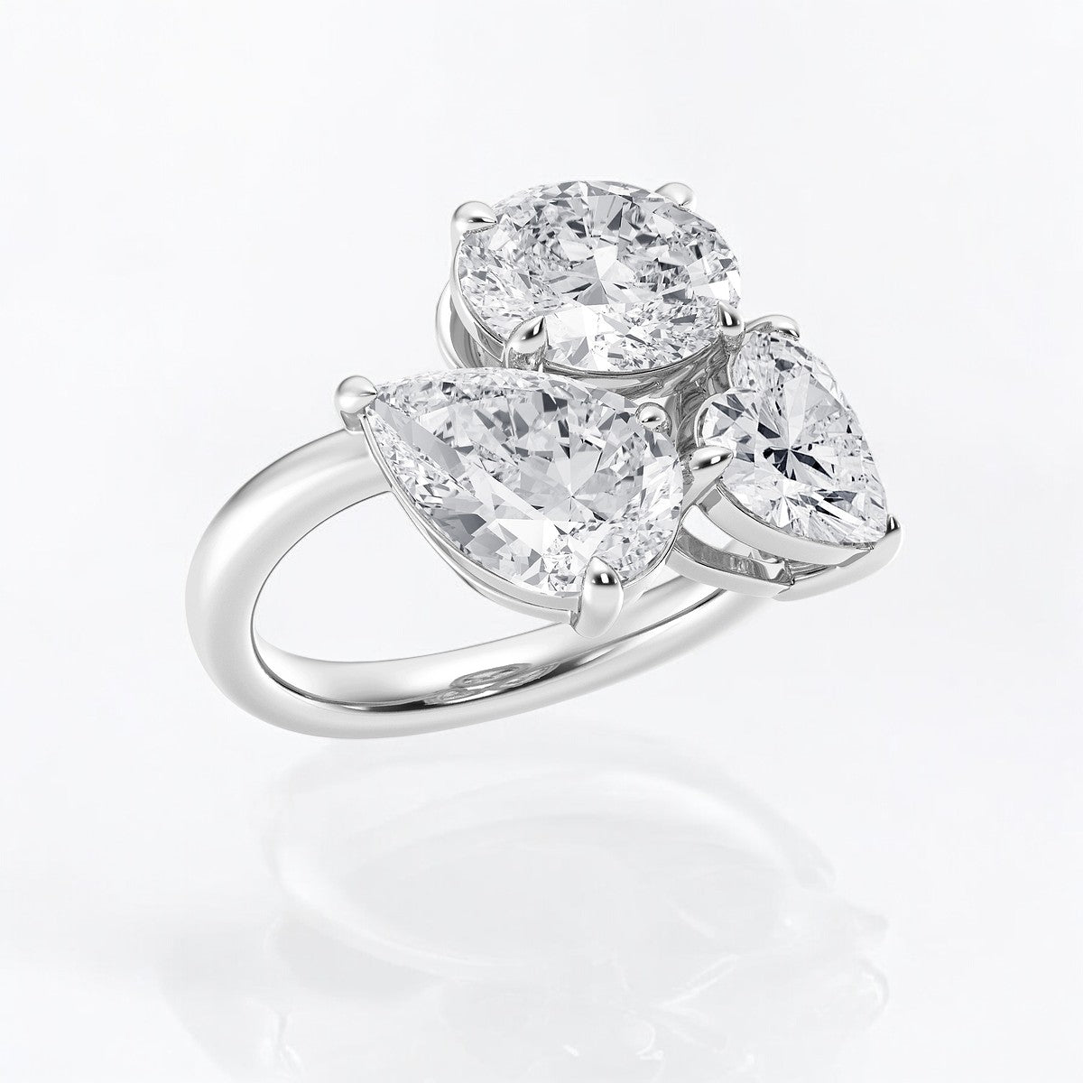 Mosaic Abstract Three Stone Ring