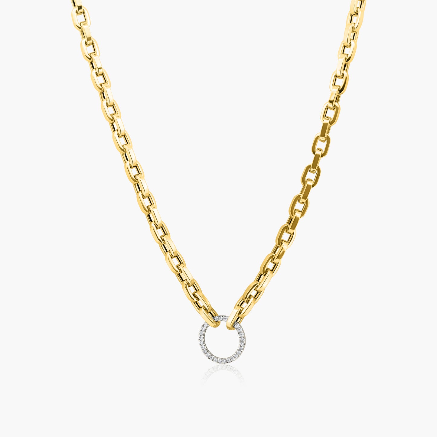 14K Two Tone Chain Link Necklace - N605239E01-2