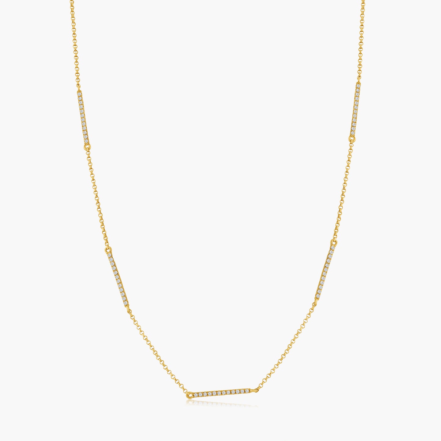 14K Yellow Gold Dainty Diamond Bar Pendant-N60575603