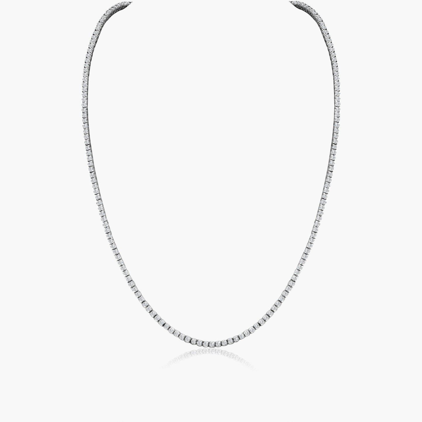 14K White Gold Tennis Necklace-NT4-1.7-17HNMC