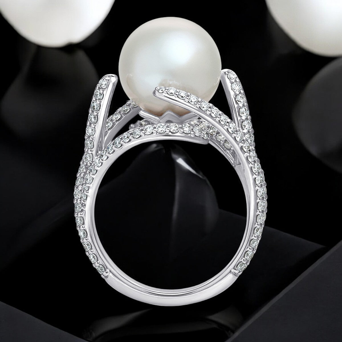 Freshwater Pearl and Lab Grown Diamond Fashion Ring