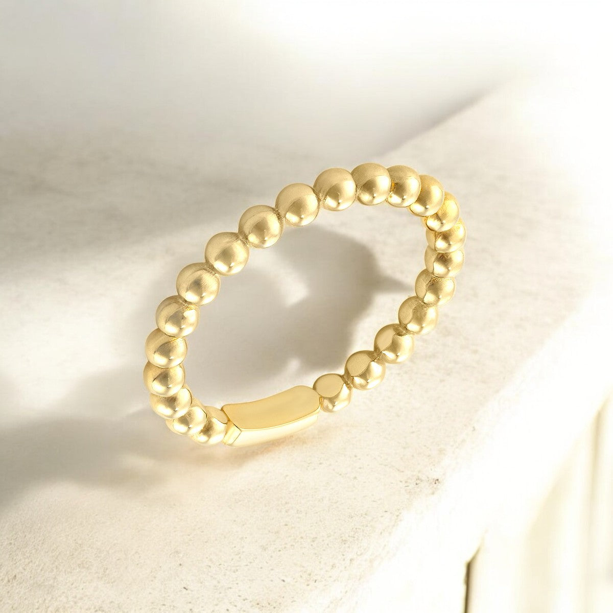 Plain Gold Round Bead Fashion Ring