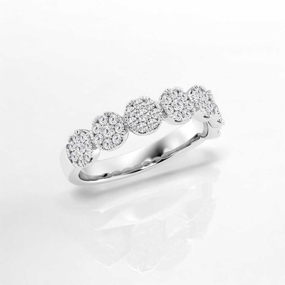 Round Lab Grown Diamond Cluster Stackable Ring