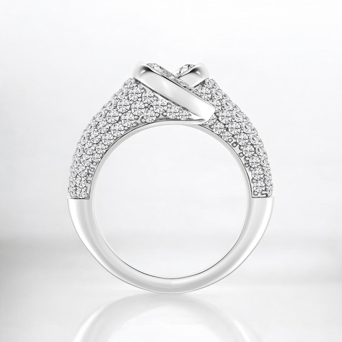 Pear Lab Grown Diamond Pave Bypass Fashion Ring