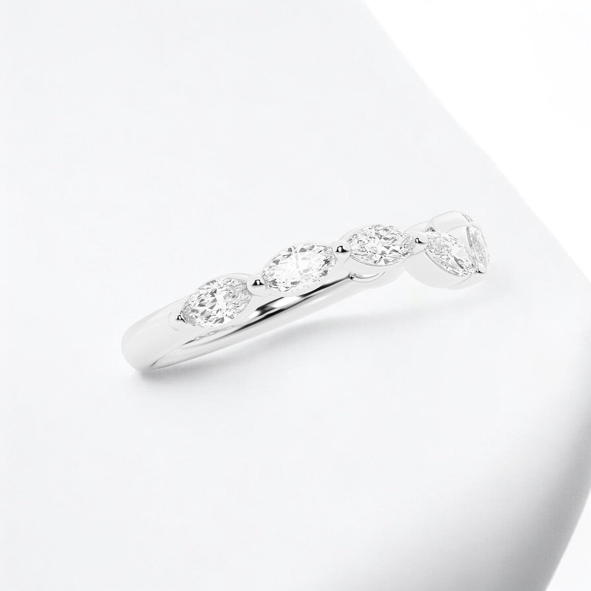 Marquise Lab Grown Diamond Chevron Stackable Ring