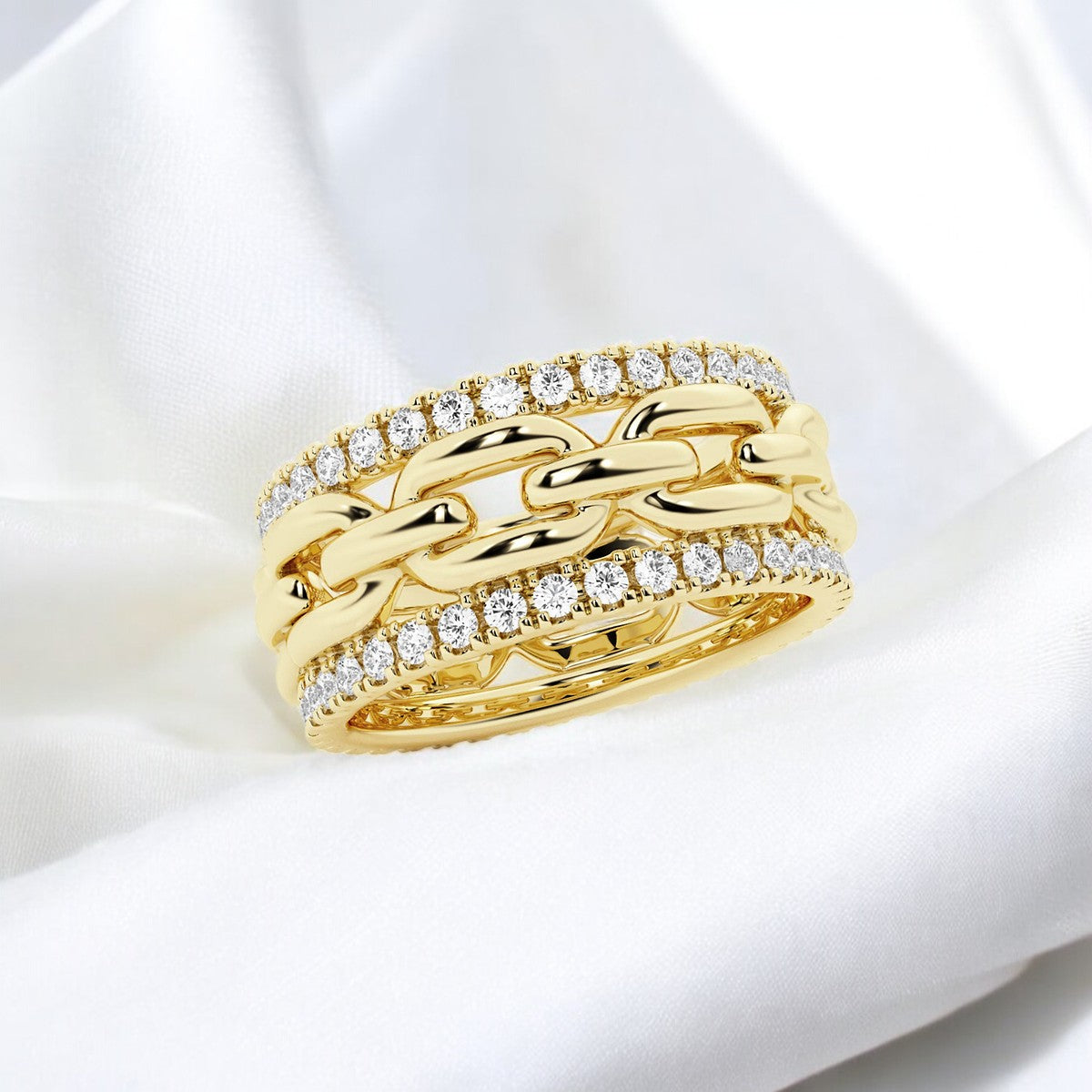 Round Lab Grown Diamond Link Fashion Band