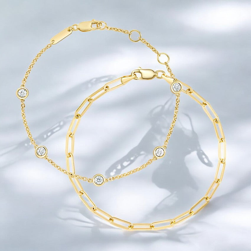 Paperclip Lab Diamond Bracelet Set