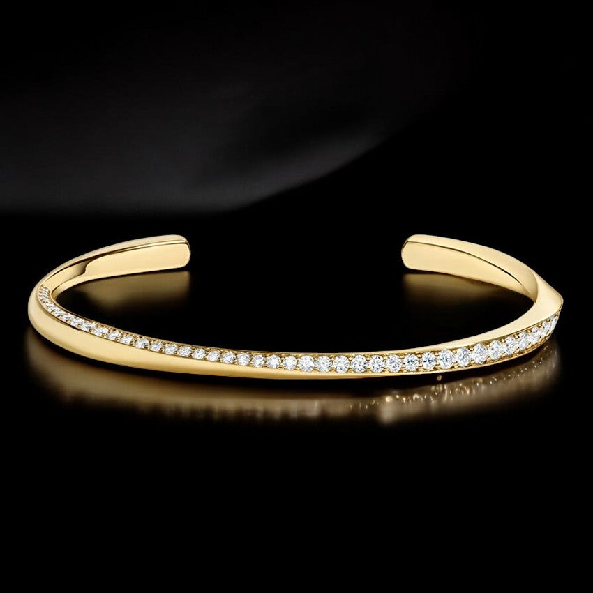 Spiral Lab Diamond Cuff Bracelet