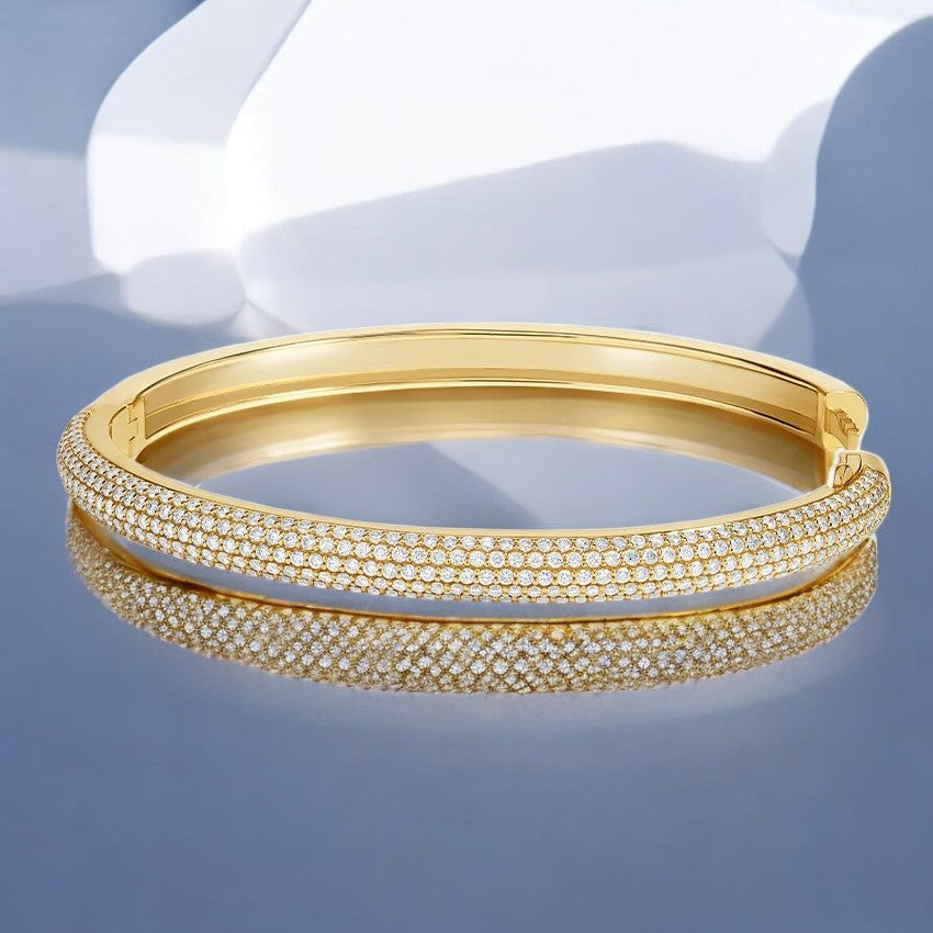 Lab Diamond Tube Bangle Bracelet